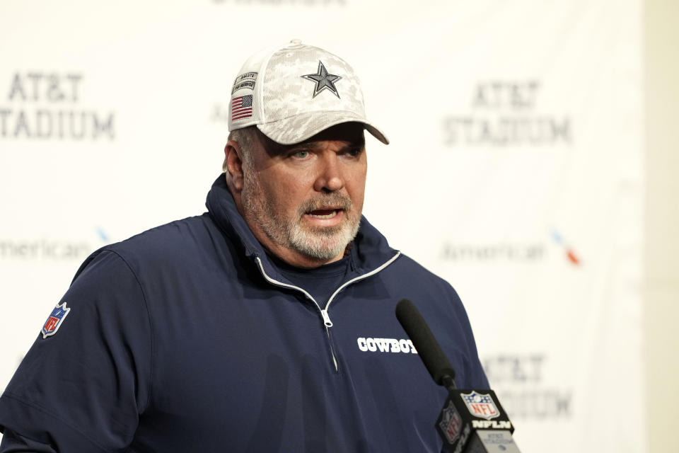 The string of embarrassing home losses suffered by the Dallas Cowboys under Mike McCarthy dating back to last postseason is lengthy. (AP Photo/Jeffrey McWhorter)