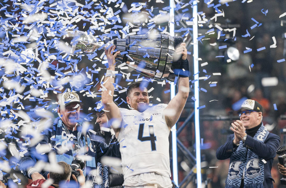 QB Nick Arbuckle was named Grey Cup MVP. (Rich Lam/Getty Images)