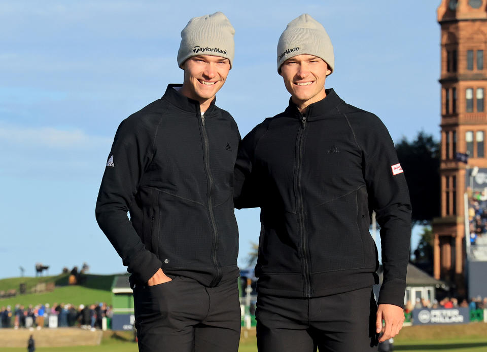 Nicolai (L) and Rasmus Højgaard at St Andrews in 2022. (David Cannon/Getty Images)