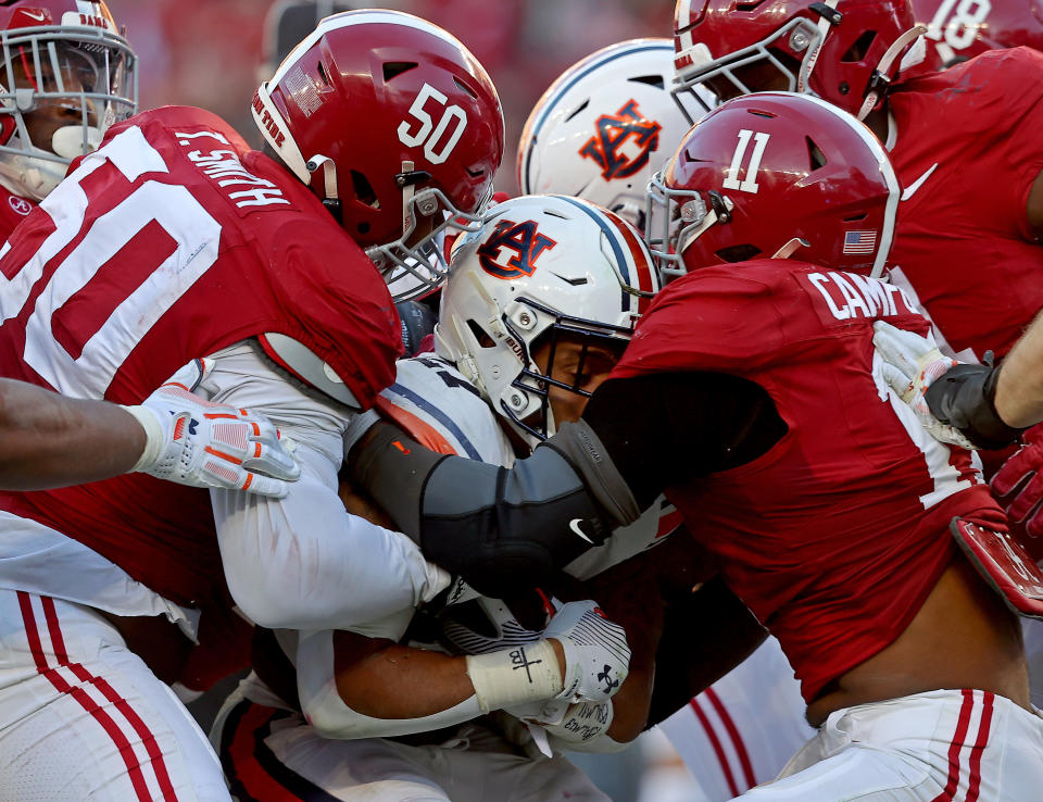 Alabama finishes the regular season with a 9-3 record after their win over rival Auburn. (Jason Clark/Getty Images)