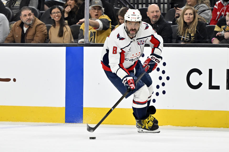 LAS VEGAS, NEVADA - After missing 16 games due to a broken fibula, Alex Ovechkin will return for the Capitals Saturday night against the Toronto Maple Leafs. (Photo by David Becker/NHLI via Getty Images)