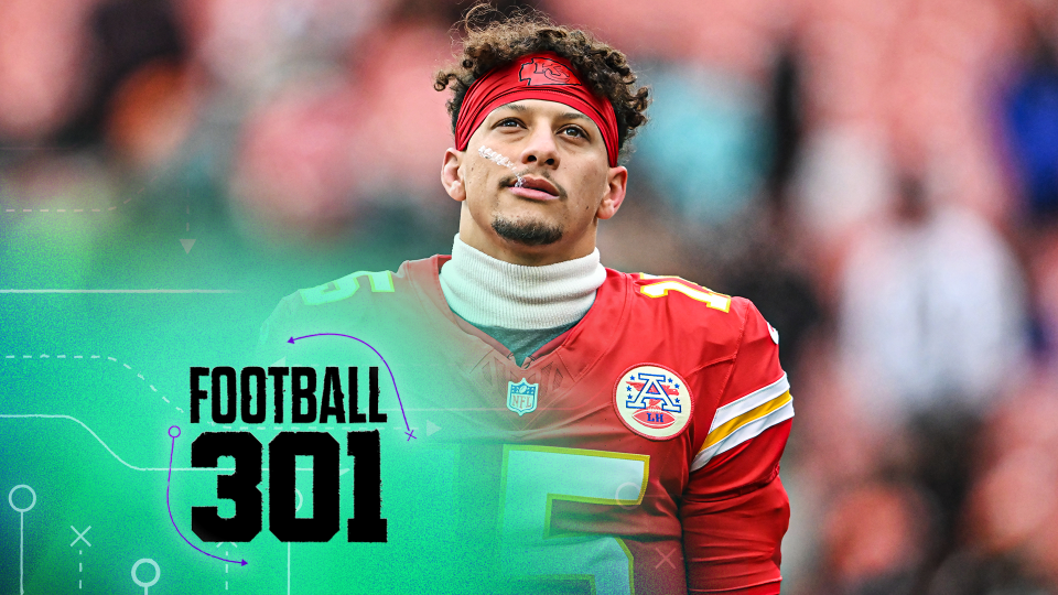 CLEVELAND, OHIO - DECEMBER 15: Patrick Mahomes #15 of the Kansas City Chiefs looks on before the game against the Cleveland Browns at Huntington Bank Field on December 15, 2024 in Cleveland, Ohio. (Photo by Nick Cammett/Getty Images)