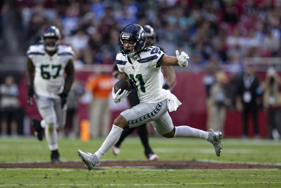 Jaxon Smith-Njigba #11 of the Seattle Seahawks 