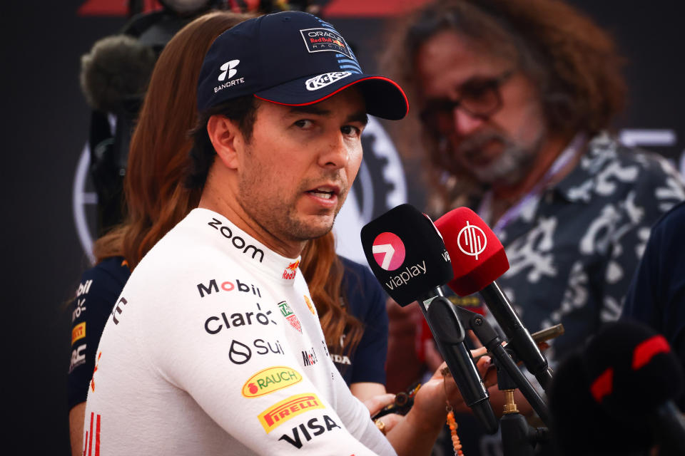 Sergio Perez of Red Bull Racing is seen during Formula 1 Abu Dhabi Grand Prix at Yas Marina Circuit on December 8th, 2024 in Abu Dhabi, United Arab Emirates. (Photo by Beata Zawrzel/NurPhoto via Getty Images)