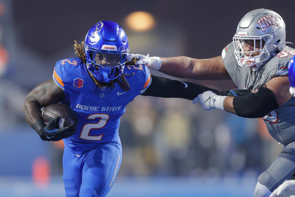 Penn State's talented defensive front needs to have a big game against Boise State's Heisman runner-up Ashton Jeanty. (AP Photo/Steve Conner)