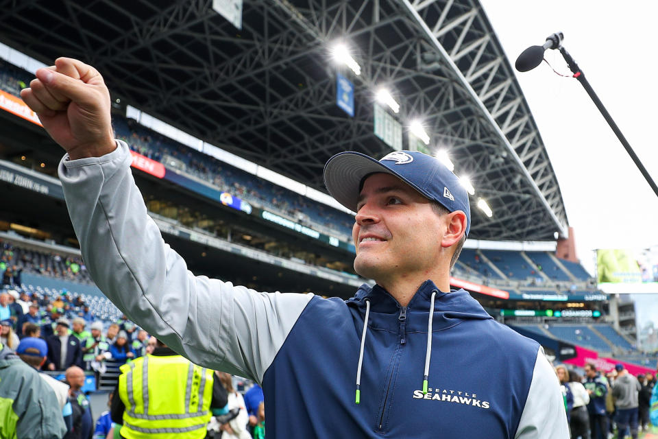 First-year Seattle Seahawks head coach Mike Macdonald has seemingly turned things around, winning four straight to take control in the NFC West. (Photo by Rio Giancarlo/Getty Images)