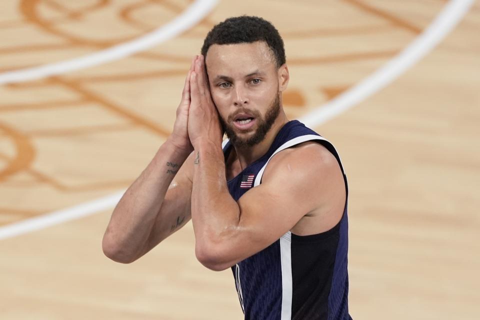 Stephen Curry put France to bed in the men's gold medal basketball game at the 2024 Summer Olympics. (AP Photo/Michael Conroy, File)