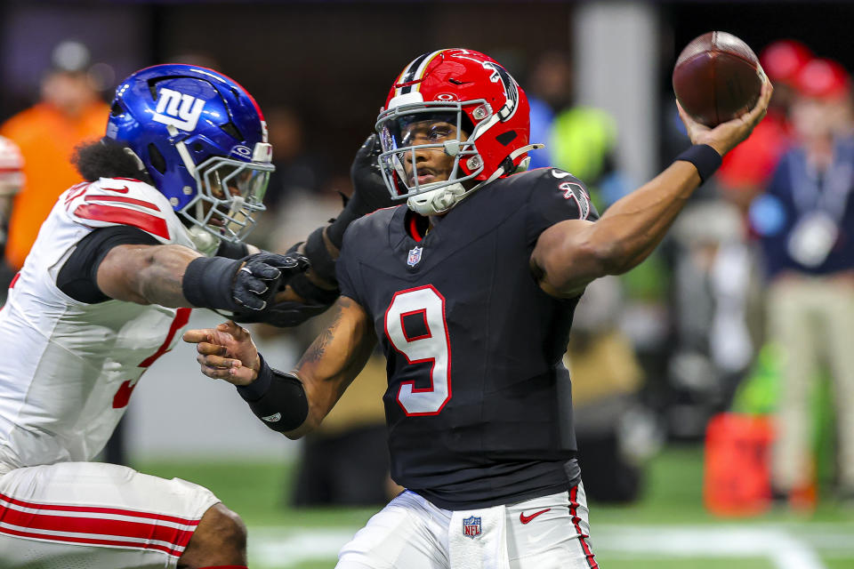 Michael Penix Jr. has won the first start of his NFL career. (Kevin C. Cox/Getty Images)