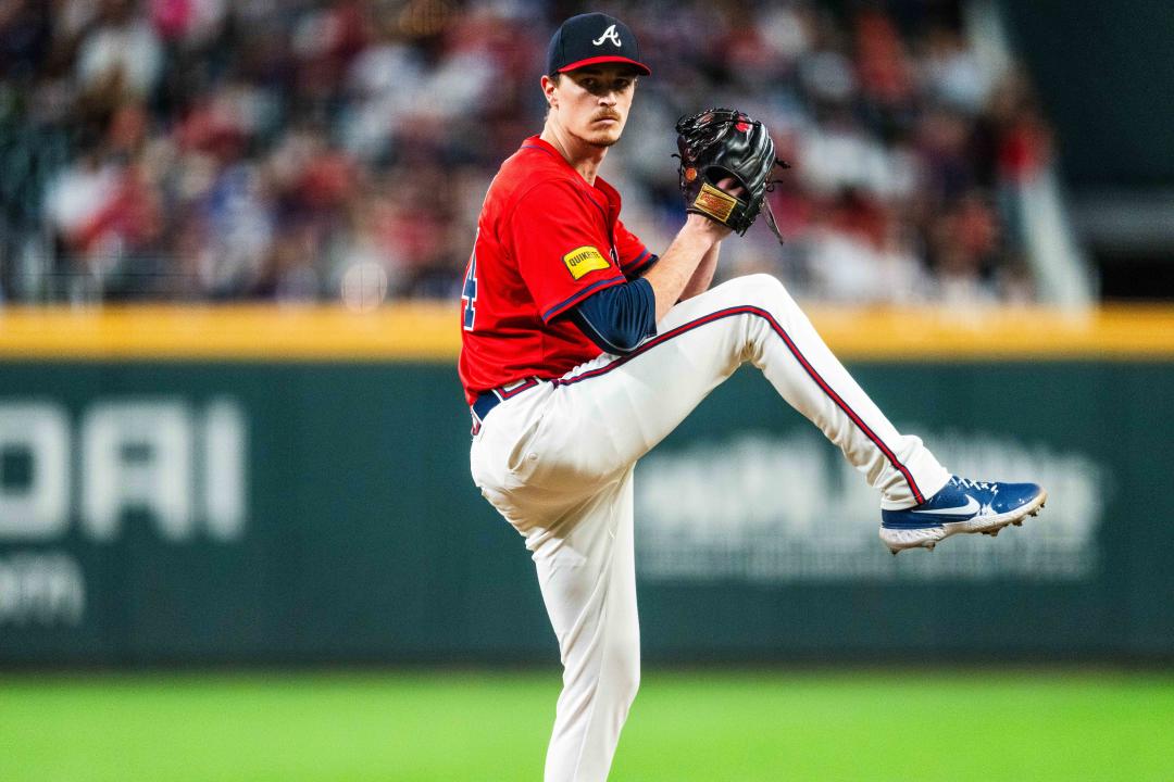 ATLANTA, GA - SEPTEMBER 27: Max Fried #54 of Atlanta Braves pitches in the ninth inning against the Kansas City Royals at Truist Park on September 27, 2024 in Atlanta, Georgia. (Photo by Matthew Grimes Jr./Atlanta Braves/Getty Images)