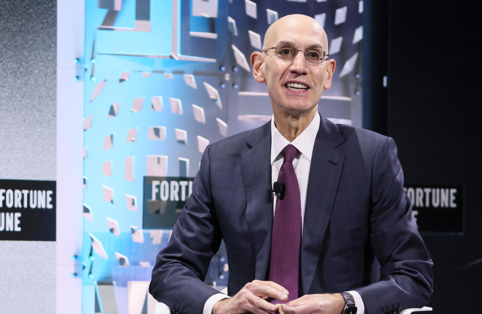 NEW YORK, NEW YORK - NOVEMBER 11: Adam Silver, Commissioner, National Basketball Association speaks onstage during the Growing the Game panel, at the Fortune Global Forum on November 11, 2024 in New York City. (Photo by Jemal Countess/Getty Images for Fortune Media)