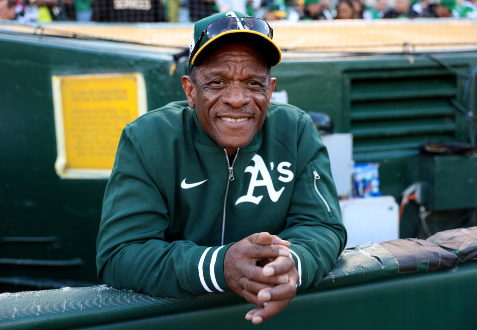 OAKLAND, CALIFORNIA - Rickey Henderson played with nine teams over his 25-year MLB career. He was inducted into the Baseball Hall of Fame in 2009. (Jane Tyska/Digital First Media/East Bay Times via Getty Images)