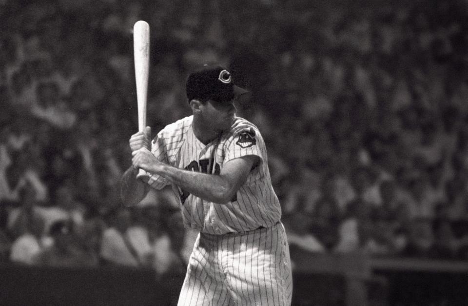 Baseball: Cleveland Indians Rocky Colavito (6) in action, at bat vs Chicago White Sox. Cleveland, OH 8/28/1959--8/30/1959 CREDIT: Herb Scharfman (Photo by Herb Scharfman /Sports Illustrated via Getty Images) (Set Number: X6144 C3 F12 )