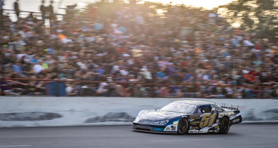 Stephen Nasse, driver of the No. 51 SLM, at the Snowball Derby at Five Flags Speedway in Pensacola, Florida on December 3, 2023. (Susan Wong/NASCAR)