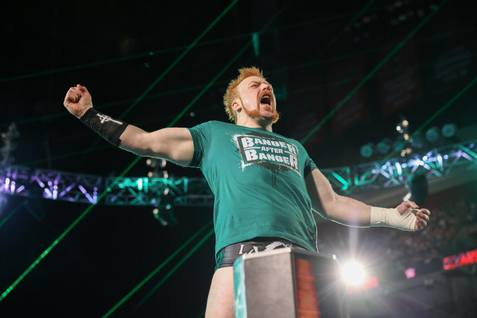 SUNRISE, FLORIDA - AUGUST 19: Sheamus enters the ring during Monday Night RAW at Amerant Bank Arena on August 19, 2024 in Sunrise, Florida. (Photo by WWE/Getty Images)