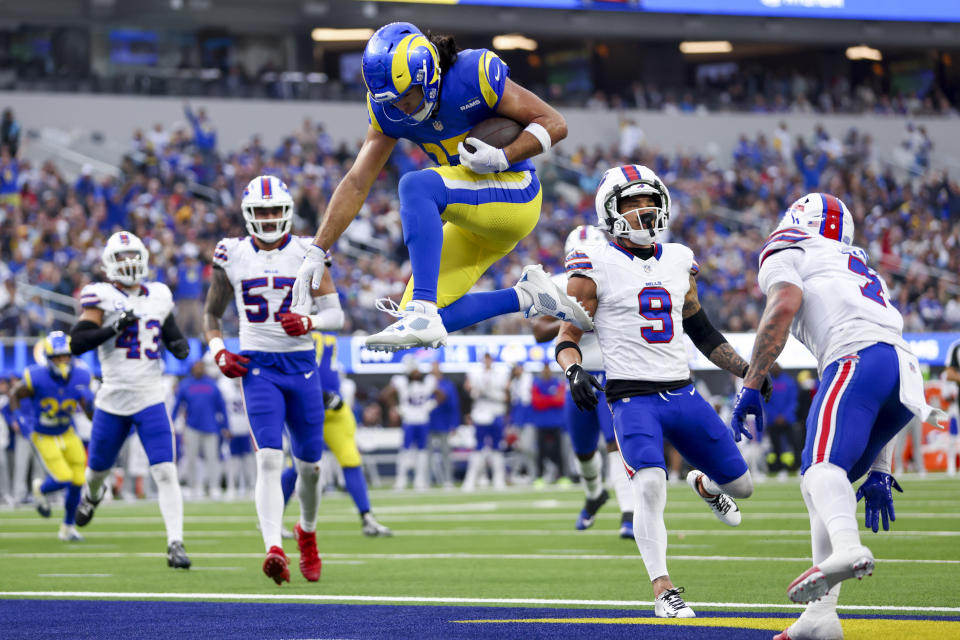 Puka Nacua did a little bit of everything on Sunday. (Katelyn Mulcahy/Getty Images)