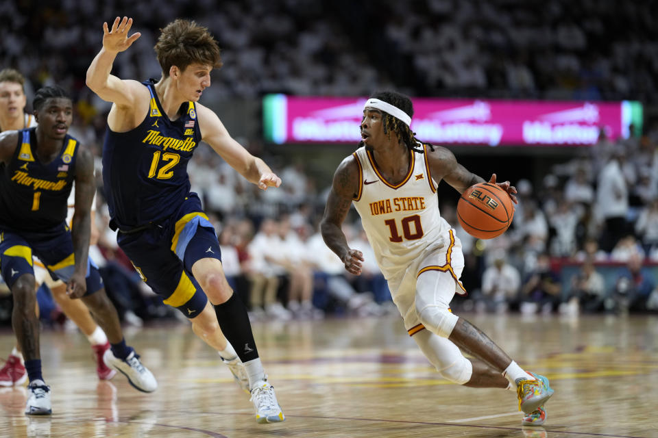 Keshon Gilbert drives to the basket. (Charlie Neibergall/AP Photo)