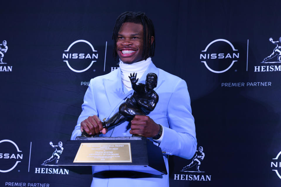 The 90th winner of the Heisman Memorial Trophy. (Rich Graessle/Icon Sportswire via Getty Images)