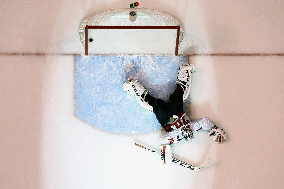 Game over. (Eliot J. Schechter/NHLI via Getty Images)