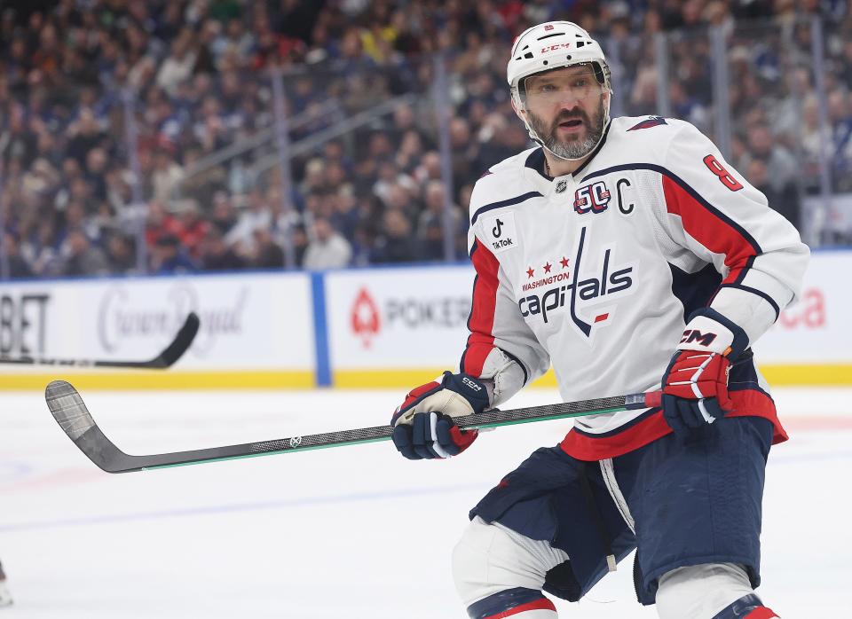 TORONTO, ON - Ovechkin, who has 870 career NHL goals, has 17 goals in 20 games played this season with the Capitals. (Photo by Steve Russell/Toronto Star via Getty Images)