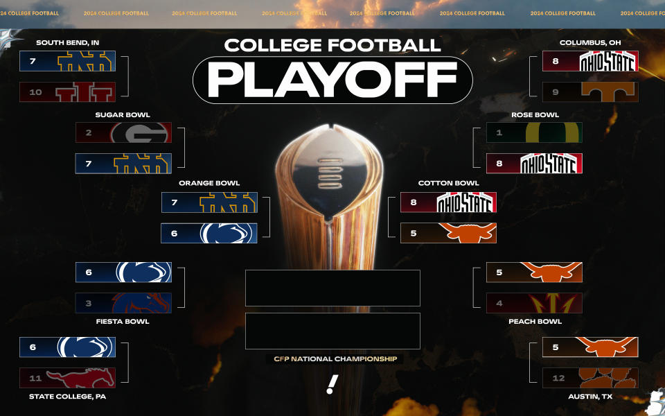 The College Football Playoff semifinals are set. (Hassan Ahmad/Yahoo Sports)