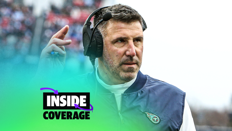 NASHVILLE, TN - NOVEMBER 26: Tennessee Titans head coach Mike Vrabel during a game between the Tennessee Titans and Carolina Panthers, November 26, 2023 at Nissan Stadium in Nashville, Tennessee. (Photo by Matthew Maxey/Icon Sportswire via Getty Images)