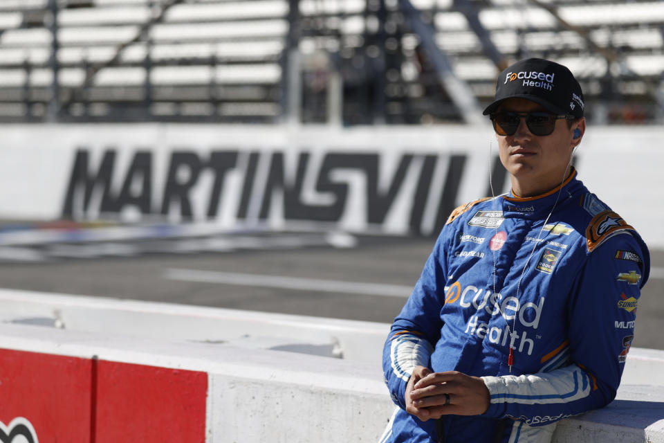 MARTINSVILLE, VA - NOVEMBER 02: Zane Smith (#71 Spire Motorsports Focused Health Chevrolet) watches the action on pit road during qualifying for the NASCAR Cup Series Playoff Race Xfinity 500 on November 02, 2024 at Martinsville Speedway in Martinsville, VA. (Photo by Jeff Robinson/Icon Sportswire via Getty Images)