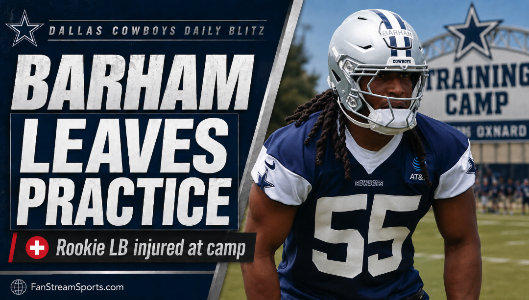 Cowboys Rookie Jaishawn Barham Injured After Strong Start at Camp