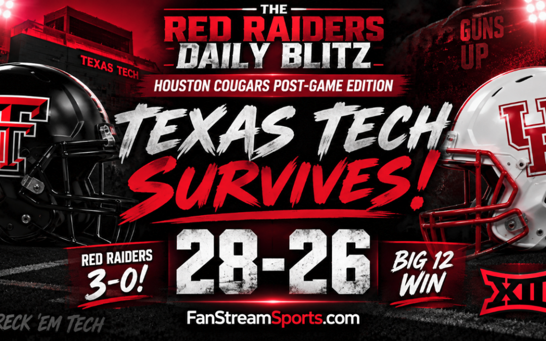 Texas Tech Survives Houston 28-26 in Big 12 Thriller