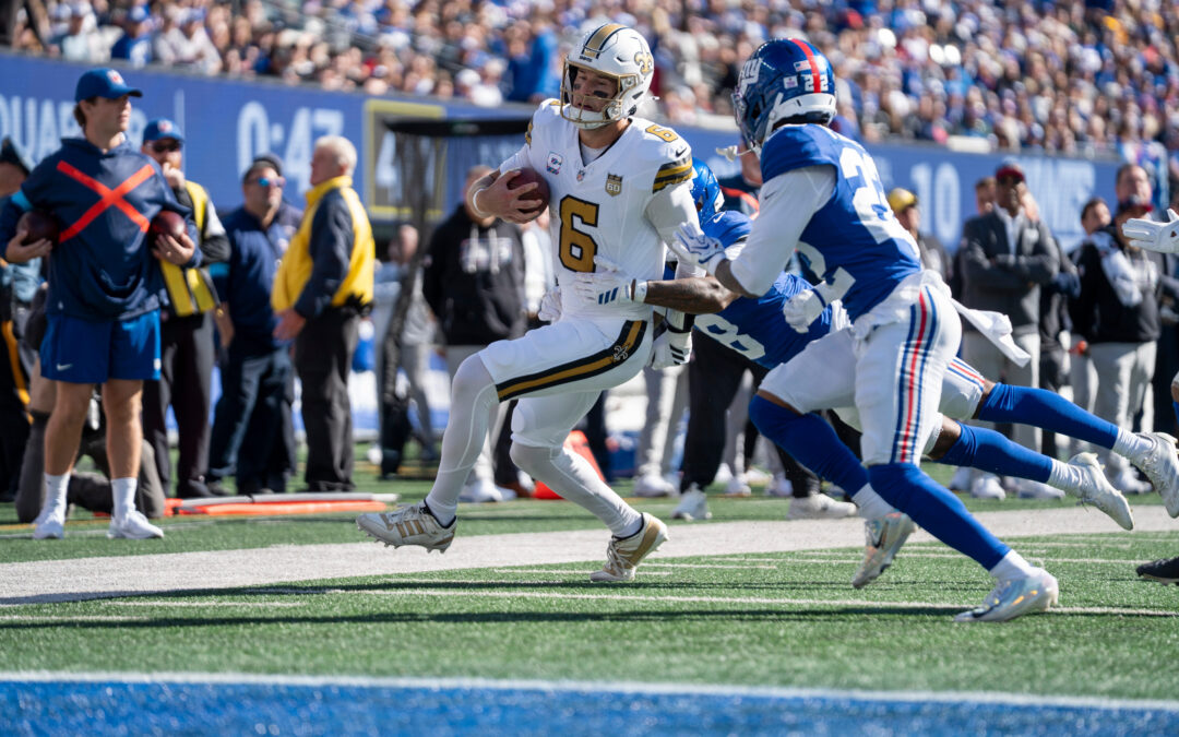 Saints Survive Giants Rally In 34-27 Win As Tyler Shough Scores Four TDs
